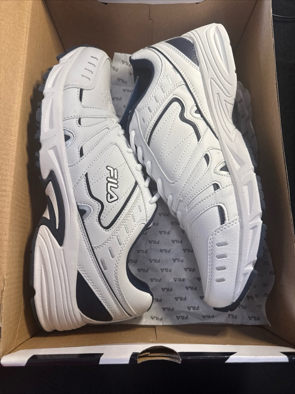 FILA Memory Go The Distance Mens Size 12 White Training Shoes 1HG23008-109 NIB